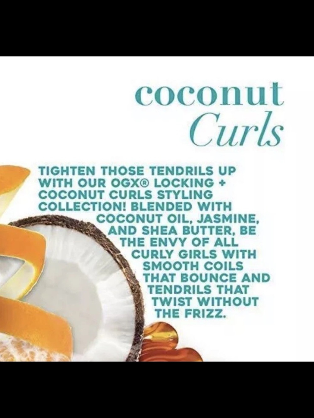 OGX Locking + Coconut Curls Air Dry Cream, No Parabens, 6 oz. - Picture 3 of 4